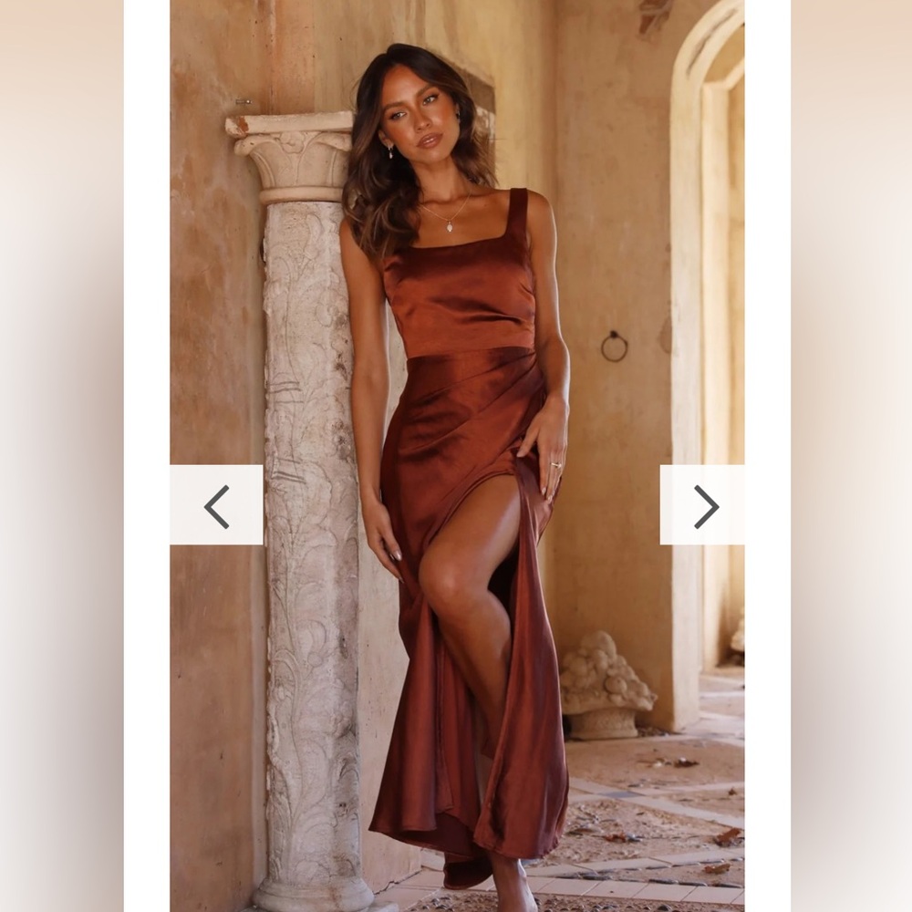 Billy J bridesmaid dress color rust